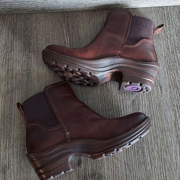 Bionica Womens Perth Leather Pull-On Ankle Booties Whiskey Brown Non Slip Size 6 - Picture 6 of 8